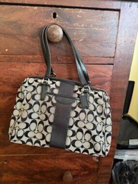 Coach Black and Gray Nancy Satchel Bag